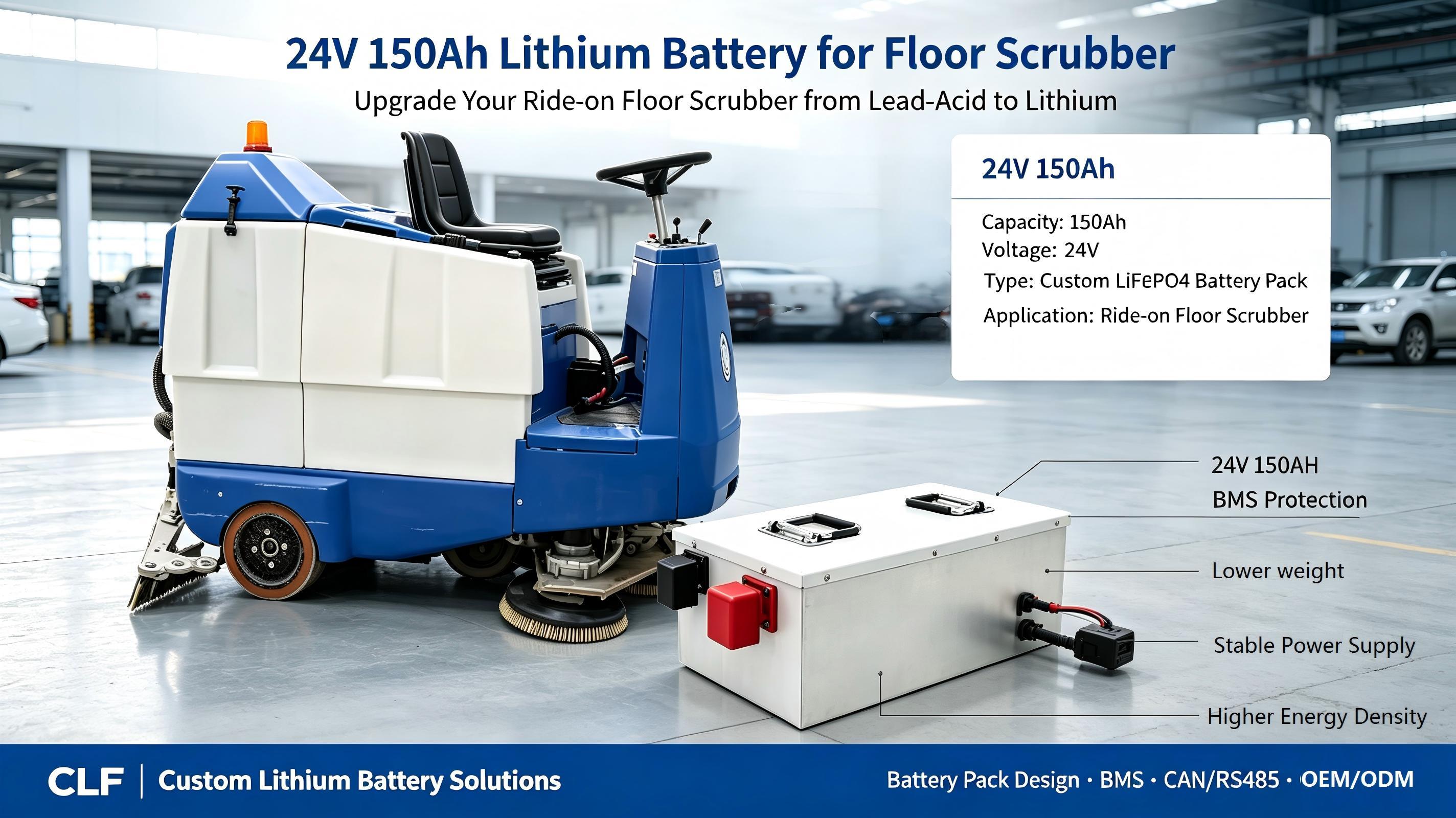 Aktueller Firmenfall über 24V 150Ah Lithium Battery for Industrial Floor Scrubbers