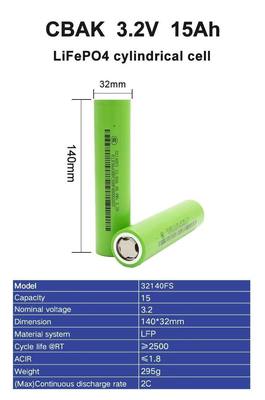 CBAK 32140 3.2V 15Ah Grade a LiFePo4 Cylindrical Lithium Ion Batteries for Energy Storage & Electric Vehicle