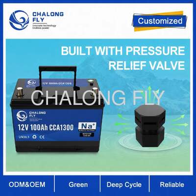 12V 100Ah Sodium-Ion Starter Battery Up to 1300 CCA for Trucks and Boats