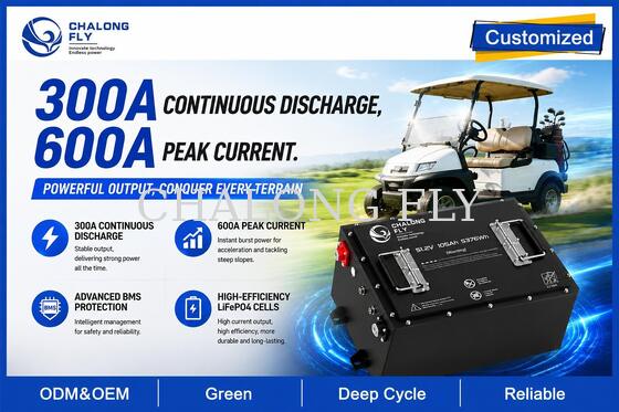 OEM ODM LiFePO4 Golf Cart Battery with Custom Voltage Custom BMS and CAN Communication