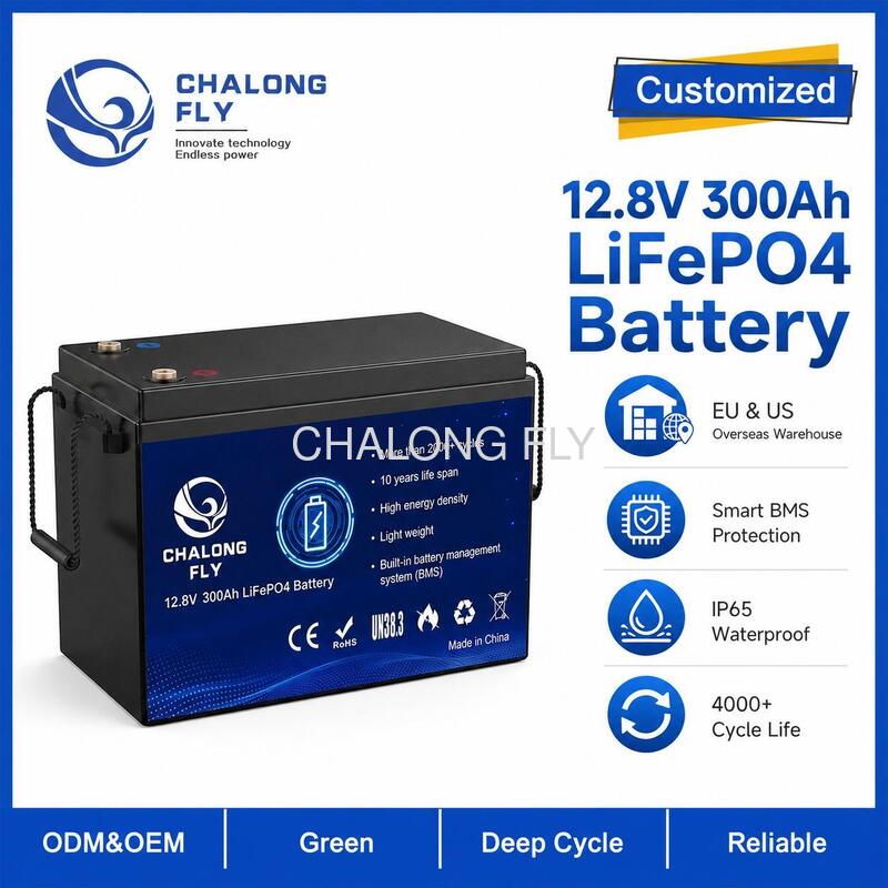 Custom 12.8V 314Ah LiFePO4 Battery Pack with BMS for Portable Power and Solar Storage