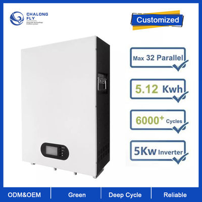 Lithium-Ion Solar Battery Pack Homes 5KWH Lithium-Batterie LiFePo4 Soem-ODM 48V 100AH Kapazität für Ersatzenergie-System