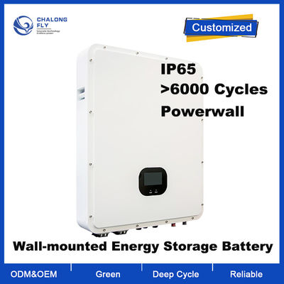 48V IP65 Wasserdicht LiFePO4 Lithium Batterie Haushalt Powerwall mit 6000+ Zykluslebensdauer Energiespeichersystem