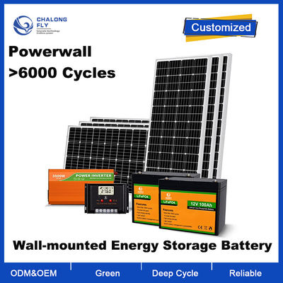 OEM ODM LiFePO4 Lithiumbatterie 1200W 24V Solarstromsystem mit 100Ah Wohn-Energiespeicher