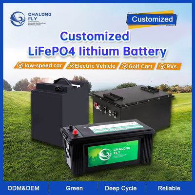 LiFePO4 Lithiumbatterie 48V 72V 96V 40AH 200AH 300AH 400AH Wiederaufladbare EV-Golfkarre OEM ODM Lithium-Ionen-Batterie