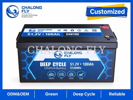 51.2V 100Ah LiFePO4 Trolling Motor Batterie mit 5,12 kWh Energie, Bluetooth-Überwachung und 100A kontinuierlicher Ausgang